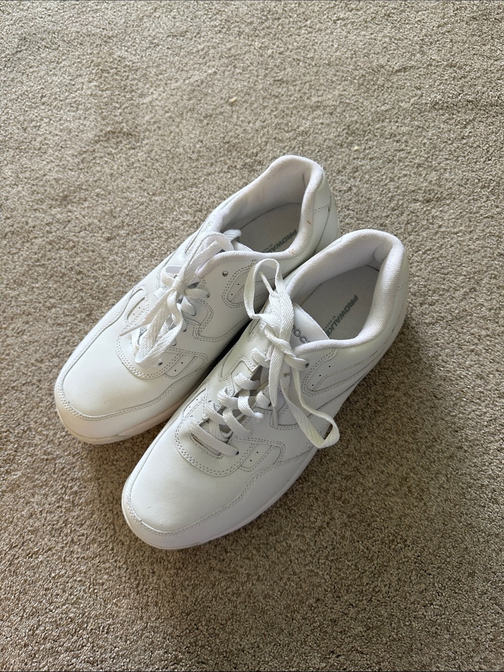 Women’s Rockport pro walker All-White Leather Sneakers size 9